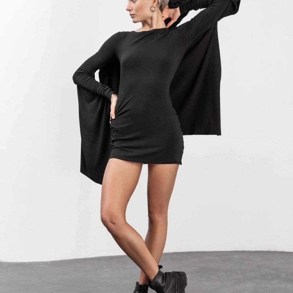 MDNT:45 Sayap Dress, Size Medium, Black
